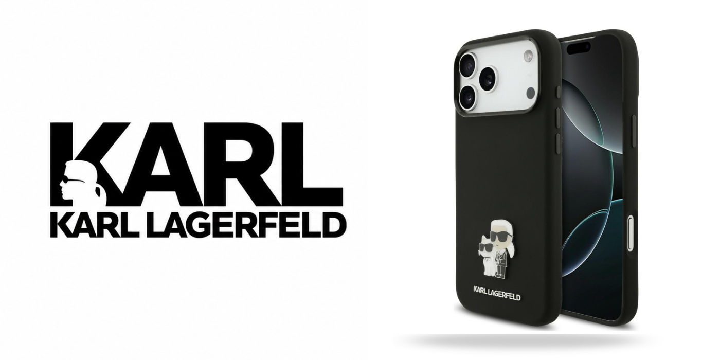 Karl Lagerfeld silikoninis Choupette metalinis pin dėklas, skirtas iPhone 18 Pro Max / 17 Pro Max, juodas aprašymas - Prekės nuotrauka