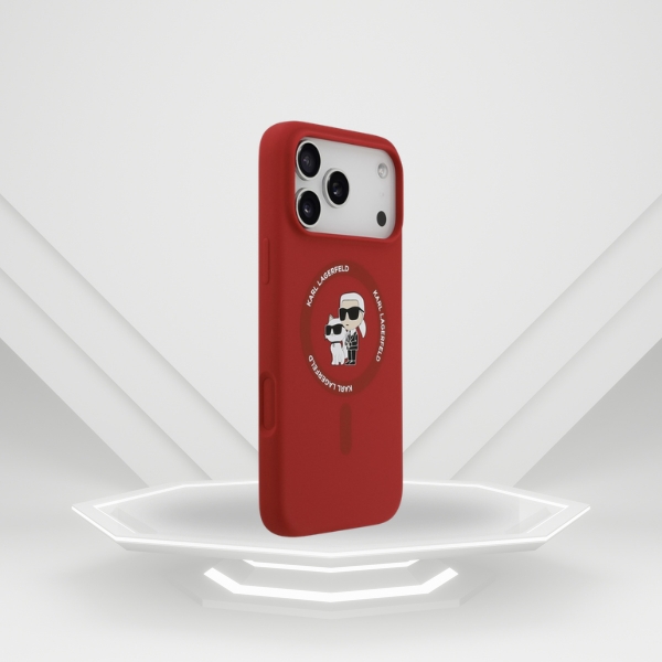 Karl Lagerfeld Silicone Karl&Choupette Ring MagSafe dėklas, skirtas iPhone 18 Pro Max / iPhone 17 Pro Max aprašymas - Prekės nuotrauka