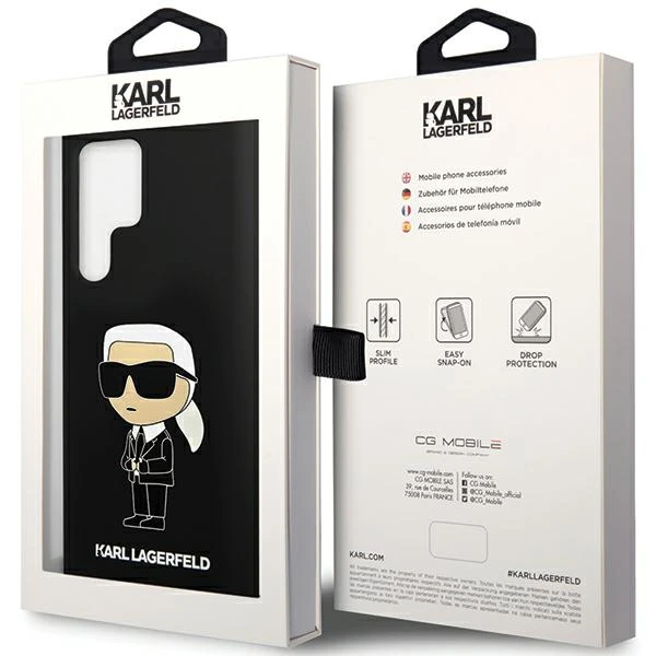 Karl Lagerfeld silikoninis Ikonik Samsung Galaxy S24 Ultra - dėklas telefonui juodos spalvos aprašymas - Prekės nuotrauka