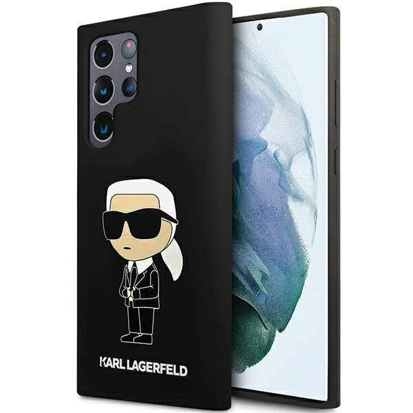 Karl Lagerfeld silikoninis Ikonik Samsung Galaxy S24 Ultra - dėklas telefonui juodos spalvos aprašymas - Prekės nuotrauka