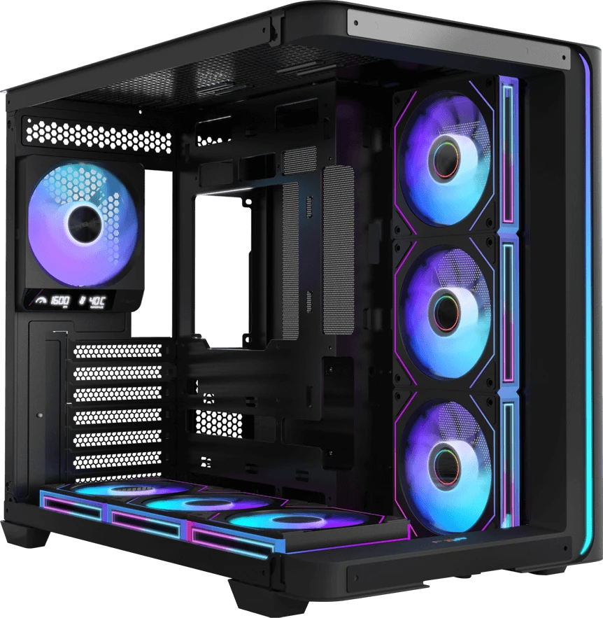 Kompiuterio korpusas FSP M580-BA, Midi Tower, juodas, Tempered Glass x 2 aprašymas - Prekės nuotrauka