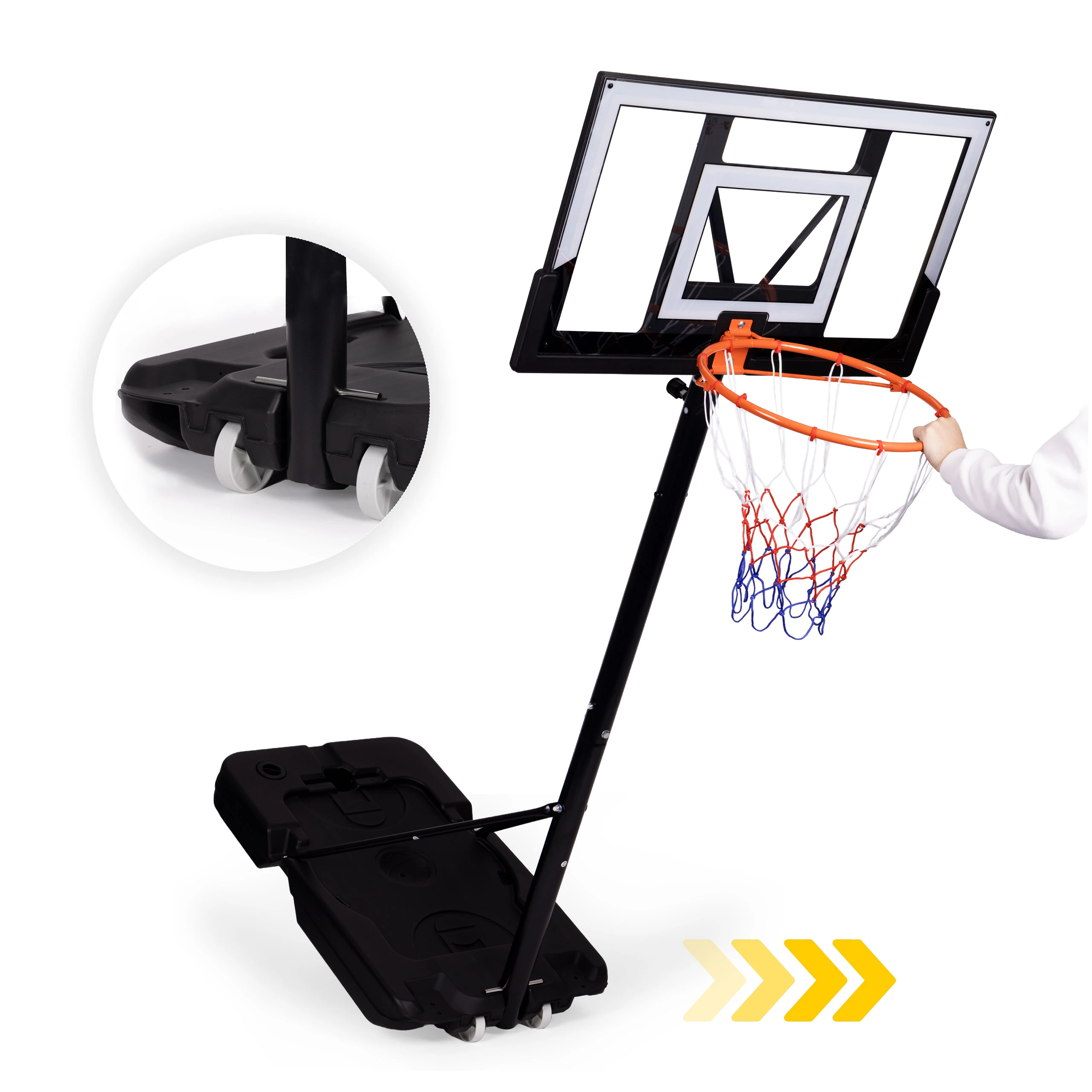 Movepro Krepšinio stovas, reguliuojamas iki 305 cm, pastatomas, lenta, lankas, MultiGarden aprašymas - Prekės nuotrauka