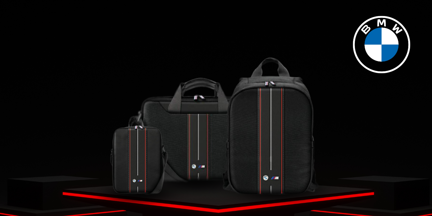 Krepšys BMW BMCB15COMPVSKR 16″ juodos spalvos Nylon Raudona Stripe aprašymas - Prekės nuotrauka