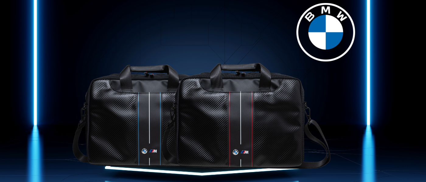 Krepšys BMW BMCB15COMSCAKL 16″ juodos spalvos Carbon Mėlyna Stripes aprašymas - Prekės nuotrauka
