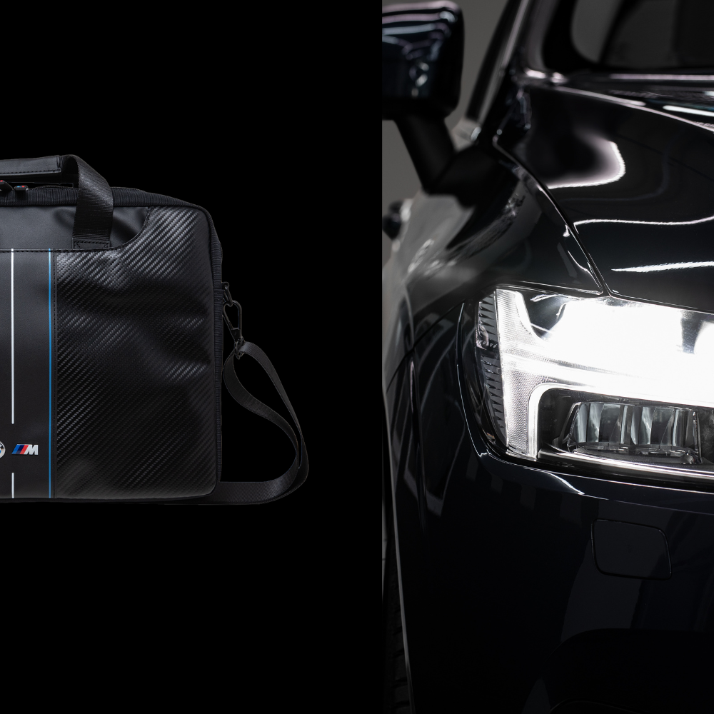 Krepšys BMW BMCB15COMSCAKR 16″ juodos spalvos Carbon Raudona Stripes aprašymas - Prekės nuotrauka