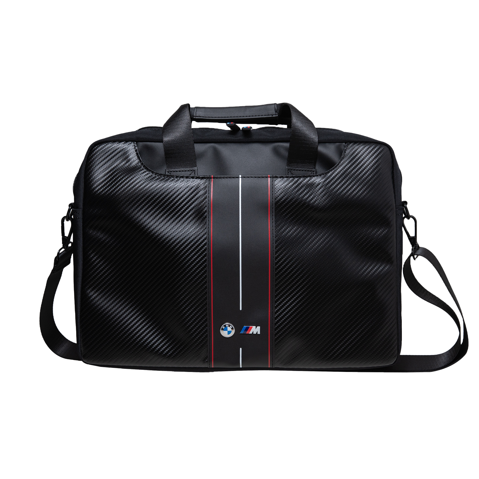 Krepšys BMW BMCB15COMSCAKR 16″ juodos spalvos Carbon Raudona Stripes aprašymas - Prekės nuotrauka