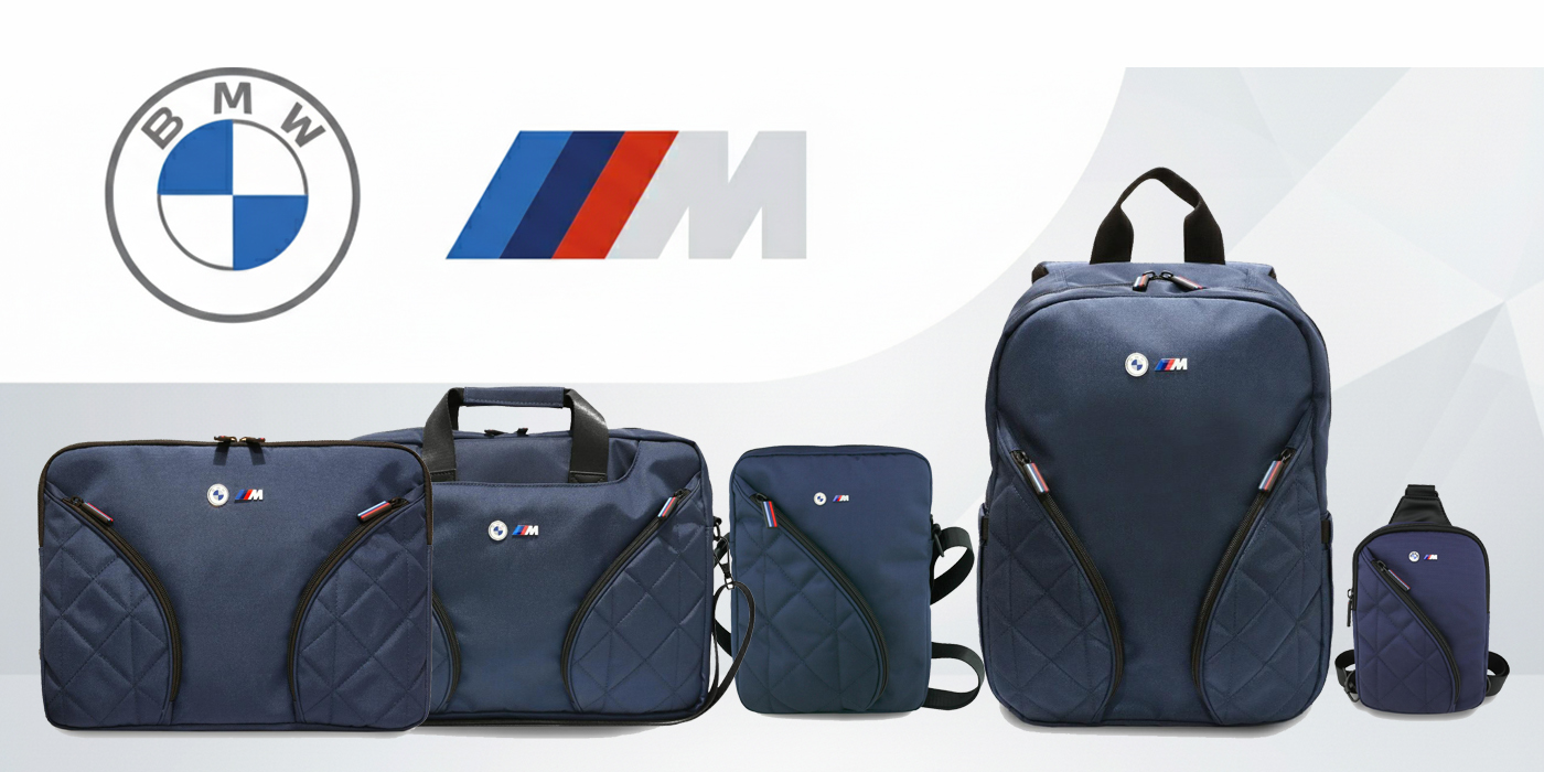 Krepšys BMW Nylon Pockets & Metal Logo Sleeve 16″ tamsiai mėlynas aprašymas - Prekės nuotrauka