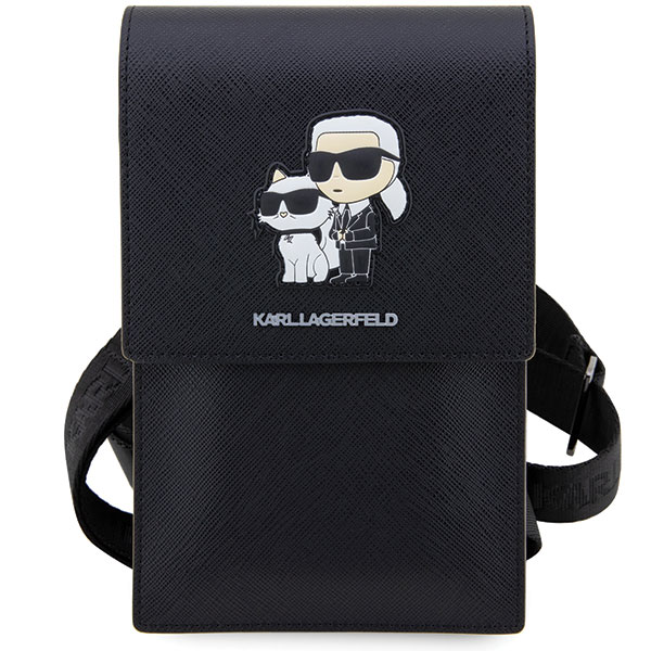 Krepšys Karl Lagerfeld Saffiano Karl & Choupette Head (KLWBSAKCPMK) juodos spalvos aprašymas - Prekės nuotrauka Krepšys Karl Lagerfeld Saffiano Karl & Choupette Head (KLWBSAKCPMK) juodos spalvos aprašymas - Prekės nuotrauka