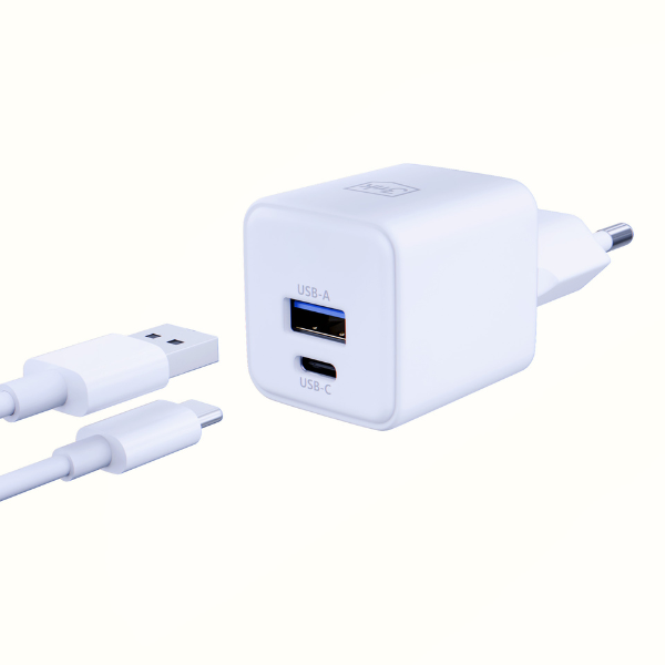 3Mk Protection 3mk Hyper GaN įkroviklis 20W QC4+ PD PPS USB-C USB-A sieninis įkroviklis - Baltas aprašymas - Prekės nuotrauka 3Mk Protection 3mk Hyper GaN įkroviklis 20W QC4+ PD PPS USB-C USB-A sieninis įkroviklis - Baltas aprašymas - Prekės nuotrauka