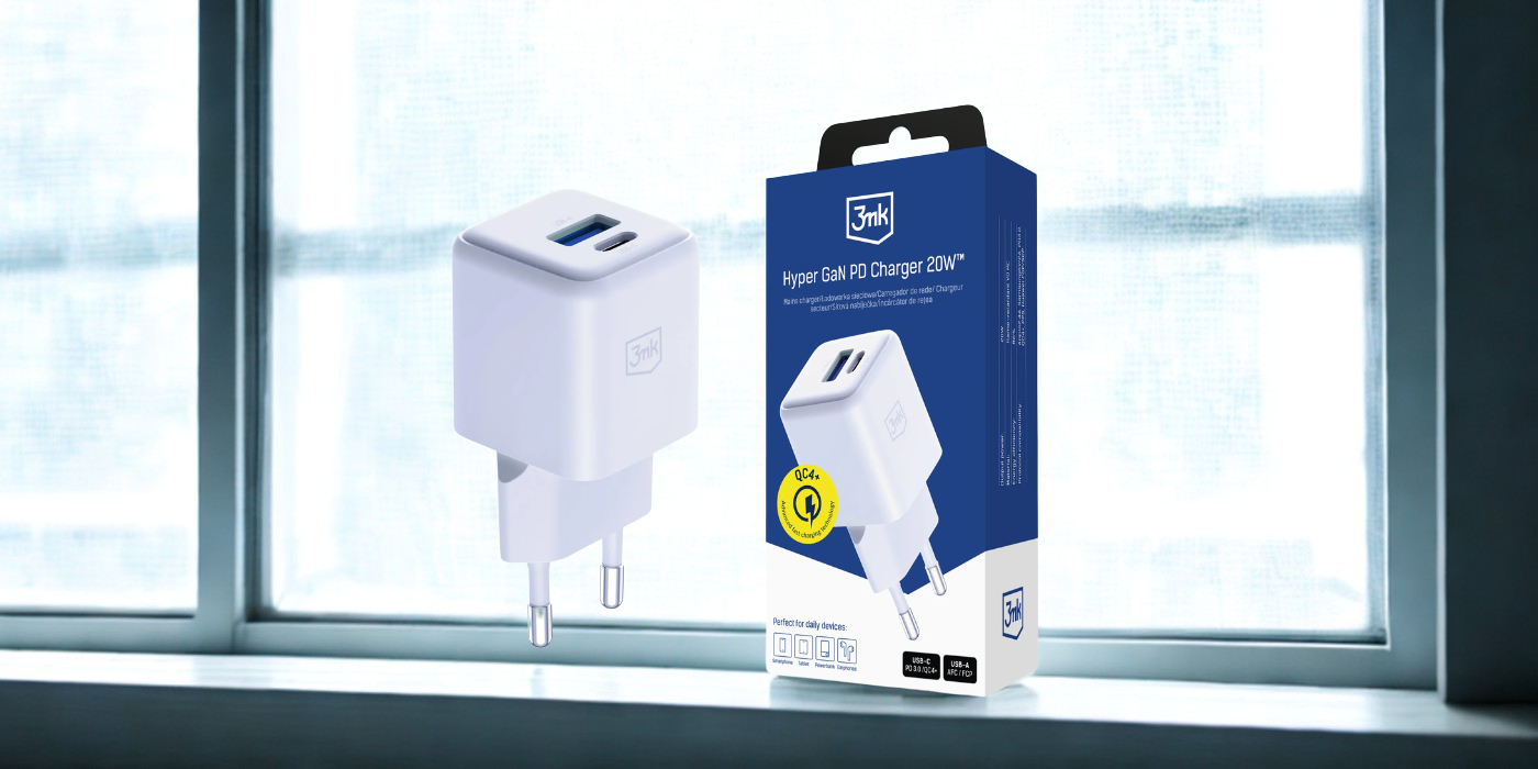 3Mk Protection 3mk Hyper GaN įkroviklis 20W QC4+ PD PPS USB-C USB-A sieninis įkroviklis - Baltas aprašymas - Prekės nuotrauka 3Mk Protection 3mk Hyper GaN įkroviklis 20W QC4+ PD PPS USB-C USB-A sieninis įkroviklis - Baltas aprašymas - Prekės nuotrauka