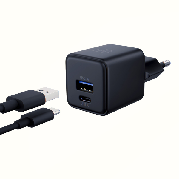3Mk Protection 3mk Hyper GaN įkroviklis 20W QC4+ PD PPS USB-C USB-A sieninis įkroviklis - Juodas aprašymas - Prekės nuotrauka 3Mk Protection 3mk Hyper GaN įkroviklis 20W QC4+ PD PPS USB-C USB-A sieninis įkroviklis - Juodas aprašymas - Prekės nuotrauka