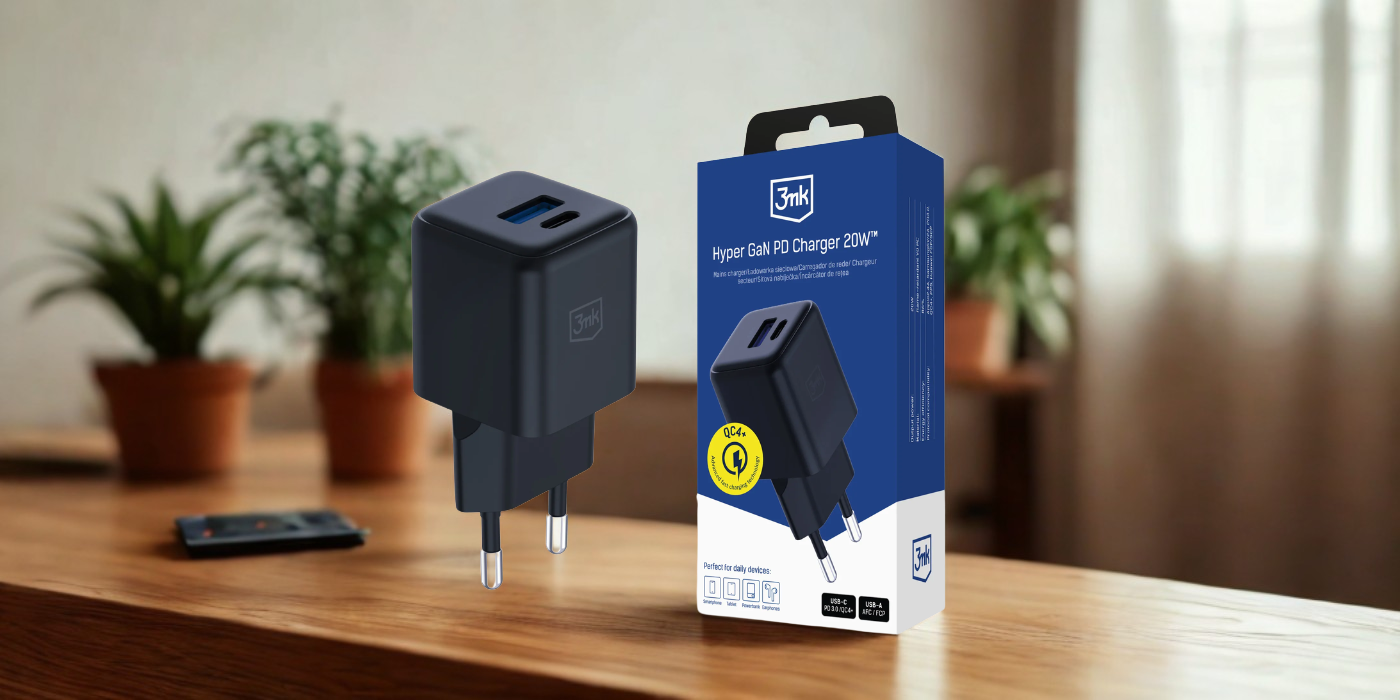 3Mk Protection 3mk Hyper GaN įkroviklis 20W QC4+ PD PPS USB-C USB-A sieninis įkroviklis - Juodas aprašymas - Prekės nuotrauka 3Mk Protection 3mk Hyper GaN įkroviklis 20W QC4+ PD PPS USB-C USB-A sieninis įkroviklis - Juodas aprašymas - Prekės nuotrauka