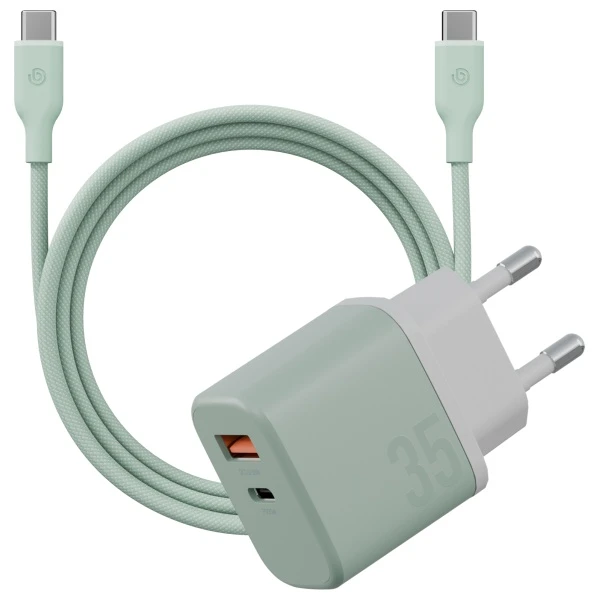 Energea laidinis įkroviklis Bazic GoPort Velox Kit USB-C/USB-A GaN 35W su kabeliu žalias aprašymas - Prekės nuotrauka Energea laidinis įkroviklis Bazic GoPort Velox Kit USB-C/USB-A GaN 35W su kabeliu žalias aprašymas - Prekės nuotrauka