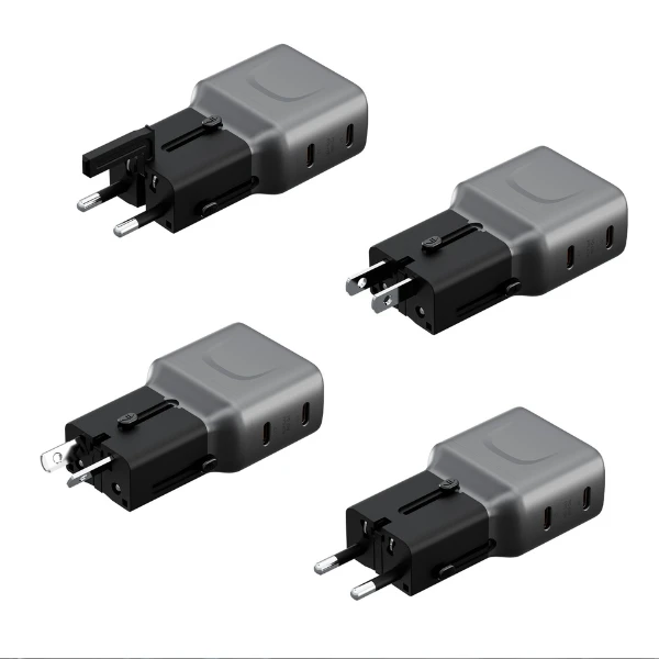 laidinis įkroviklis Energea TravelGo Adapteris 45 2xUSB-C 45W graphite-juodas aprašymas - Prekės nuotrauka