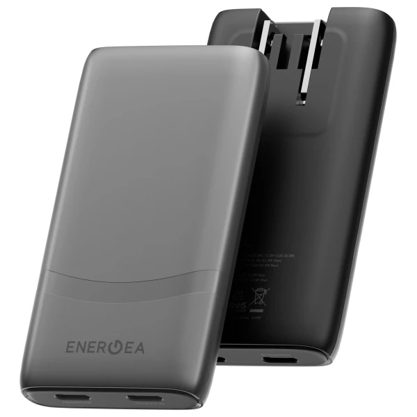 Laidinis įkroviklis Energea TravelWorld Edge 65W 2xUSB-C PD/PPS/QC3.0 (US/UK/EU) graphite aprašymas - Prekės nuotrauka