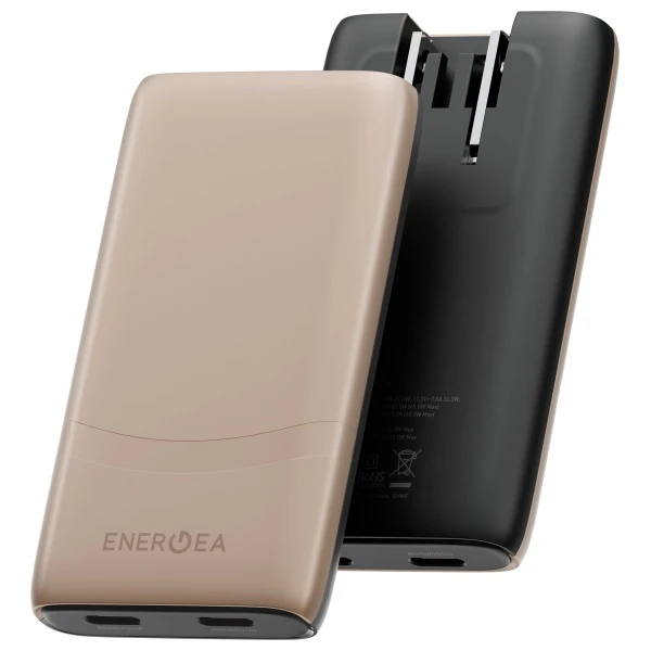 Laidinis įkroviklis Energea TravelWorld Edge 65W 2xUSB-C PD/PPS/QC3.0 (US/UK/EU) aukso spalvos aprašymas - Prekės nuotrauka Laidinis įkroviklis Energea TravelWorld Edge 65W 2xUSB-C PD/PPS/QC3.0 (US/UK/EU) aukso spalvos aprašymas - Prekės nuotrauka