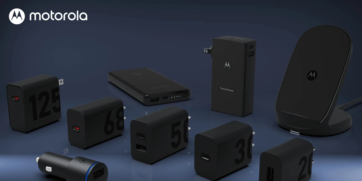 Laidinis įkroviklis Motorola TurboPower 125W Dual 2x USB-C su kabeliu USB-C 1m juodos spalvos aprašymas - Prekės nuotrauka Laidinis įkroviklis Motorola TurboPower 125W Dual 2x USB-C su kabeliu USB-C 1m juodos spalvos aprašymas - Prekės nuotrauka
