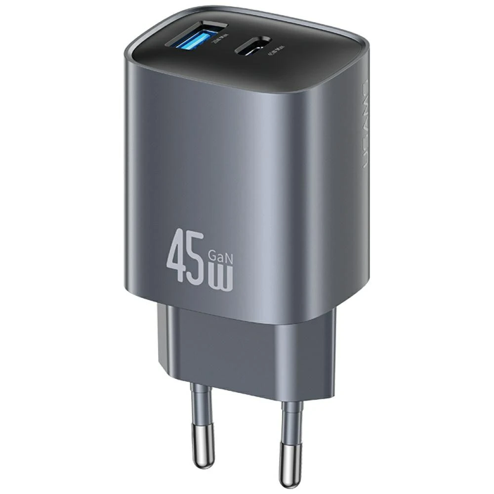 Laidinis įkroviklis USAMS CC290 T66 45W GaN 1xUSB-A 1xUSB-C tarnish aprašymas - Prekės nuotrauka Laidinis įkroviklis USAMS CC290 T66 45W GaN 1xUSB-A 1xUSB-C tarnish aprašymas - Prekės nuotrauka