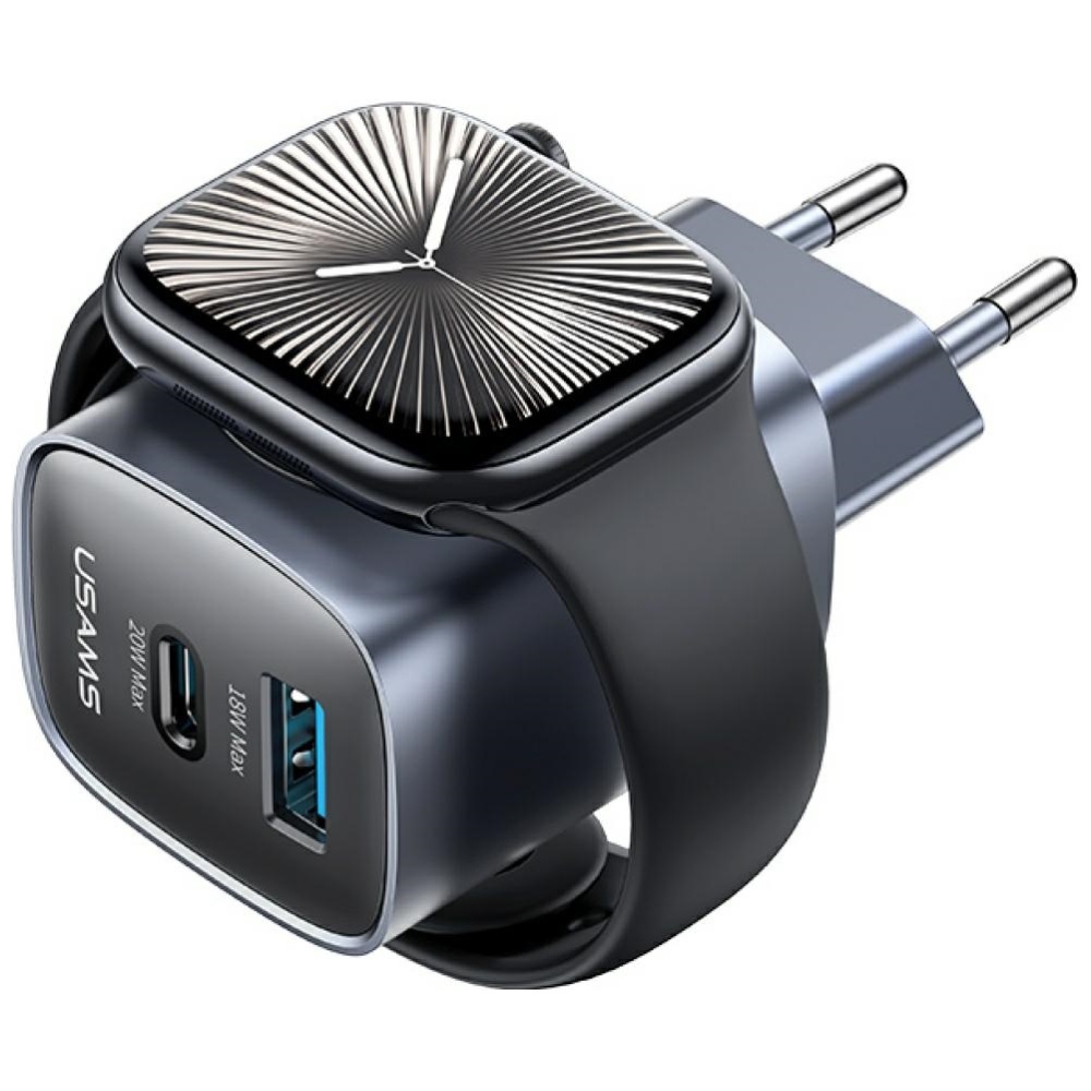Laidinis įkroviklis USAMS CC293 T67 20W iWatch 1xUSB-C 1xUSB-A tarnish aprašymas - Prekės nuotrauka