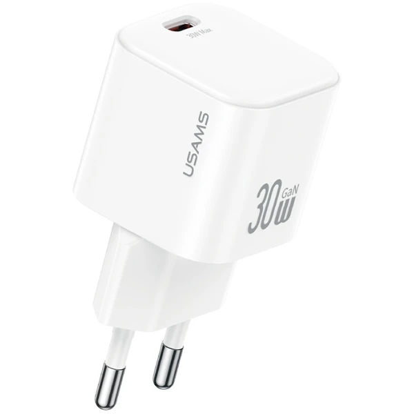Laidinis įkroviklis USAMS JO Series CC262 30W USB-C + 1m USB-C/Lightning kabelis baltos spalvos aprašymas - Prekės nuotrauka Laidinis įkroviklis USAMS JO Series CC262 30W USB-C + 1m USB-C/Lightning kabelis baltos spalvos aprašymas - Prekės nuotrauka
