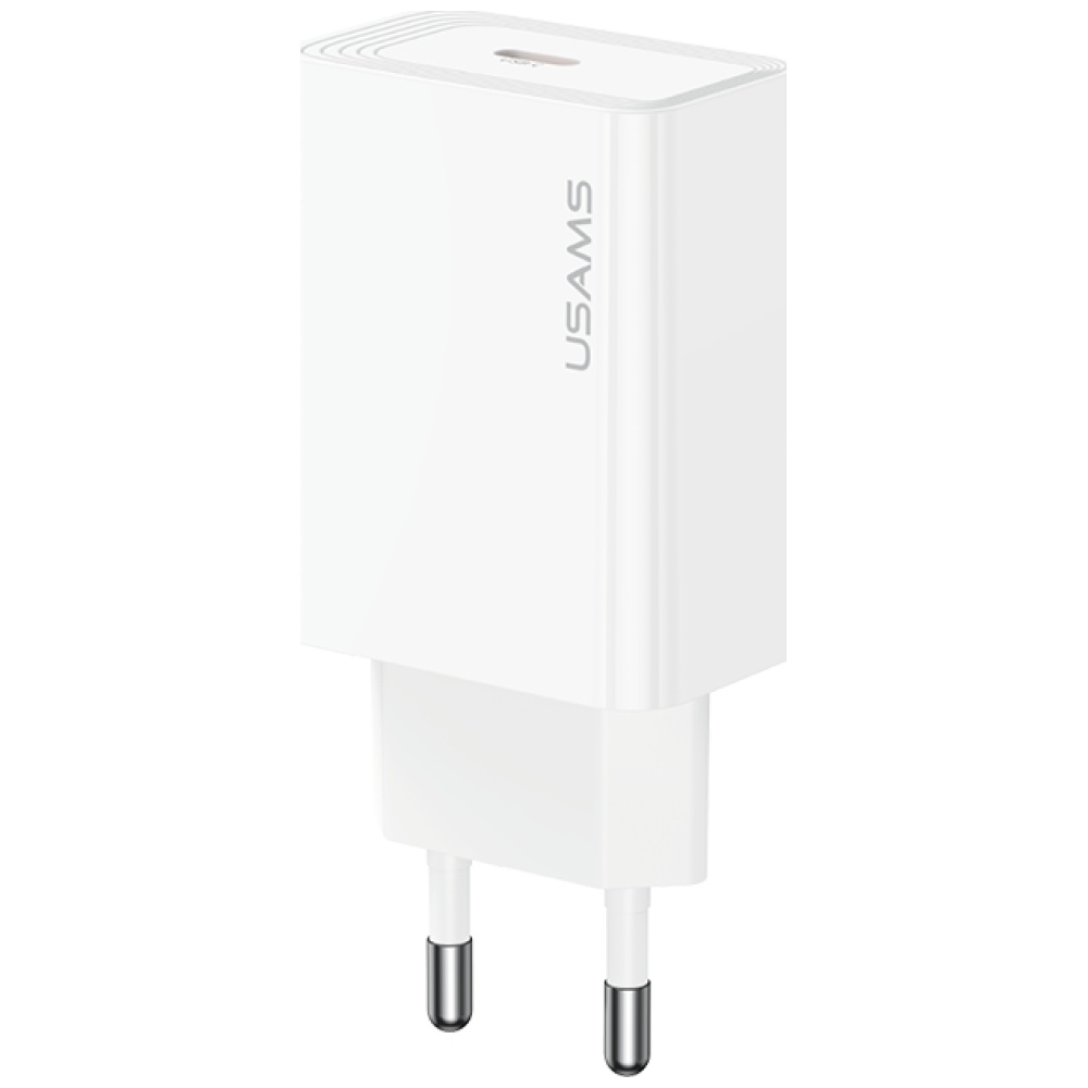 Laidinis įkroviklis USAMS T69 30W USB-C baltos spalvos aprašymas - Prekės nuotrauka Laidinis įkroviklis USAMS T69 30W USB-C baltos spalvos aprašymas - Prekės nuotrauka