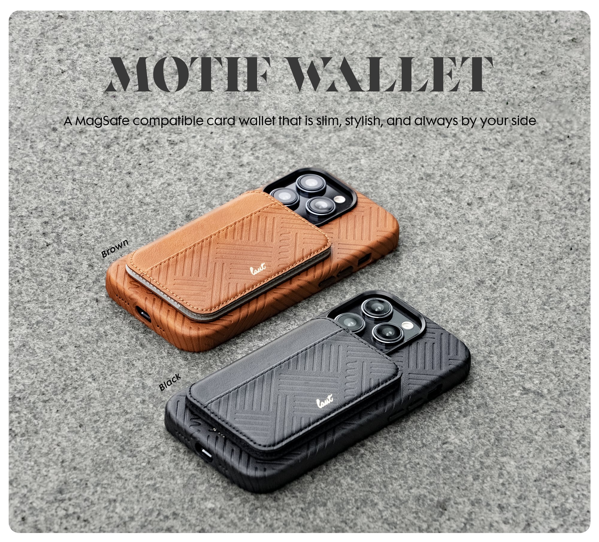Dėklas Laut Motif Wallet suderinamas su MagSafe, Brown aprašymas - Prekės nuotrauka Dėklas Laut Motif Wallet suderinamas su MagSafe, Brown aprašymas - Prekės nuotrauka