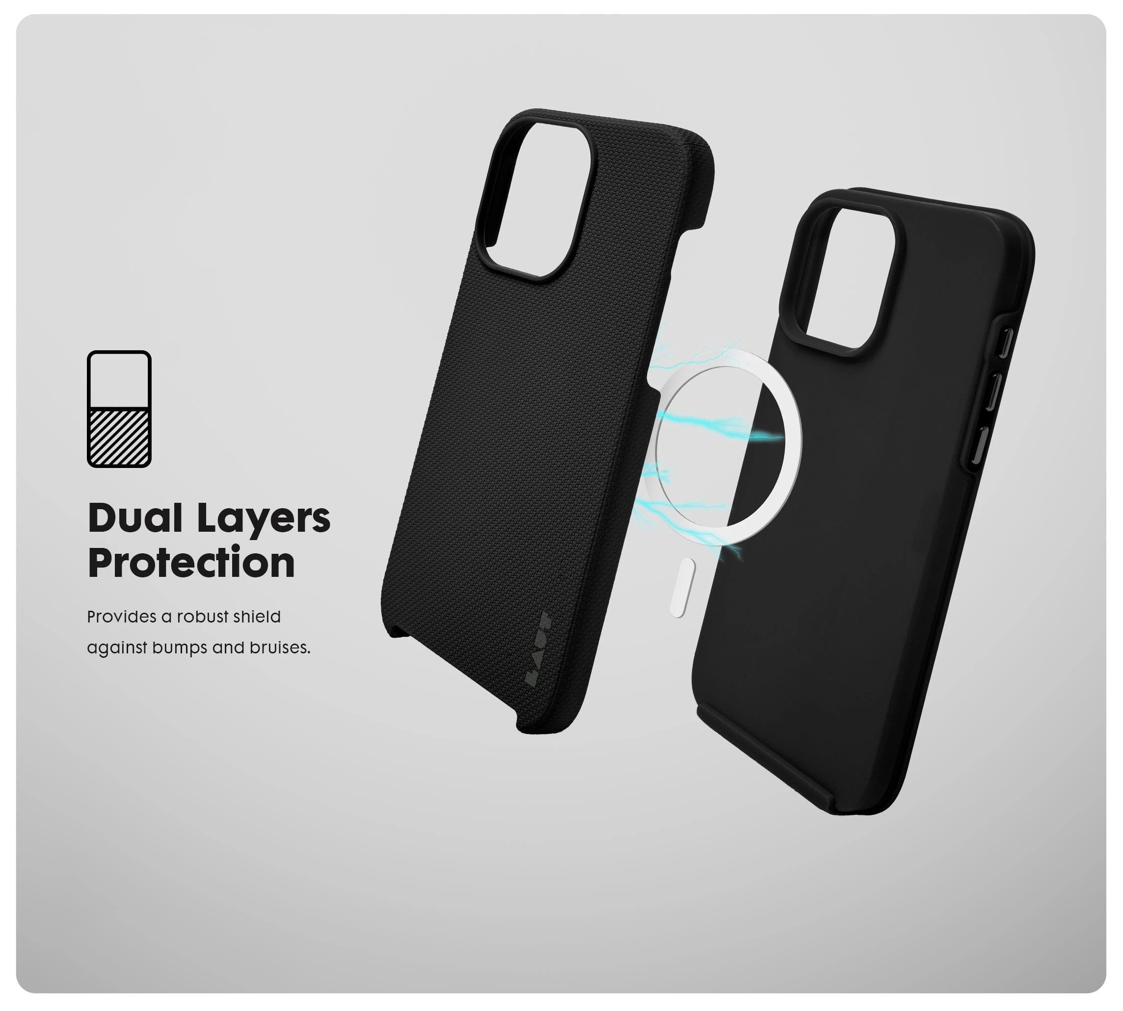 Laut Shield dėklas skirtas Apple iPhone 14 Pro Max, Juodas aprašymas - Prekės nuotrauka