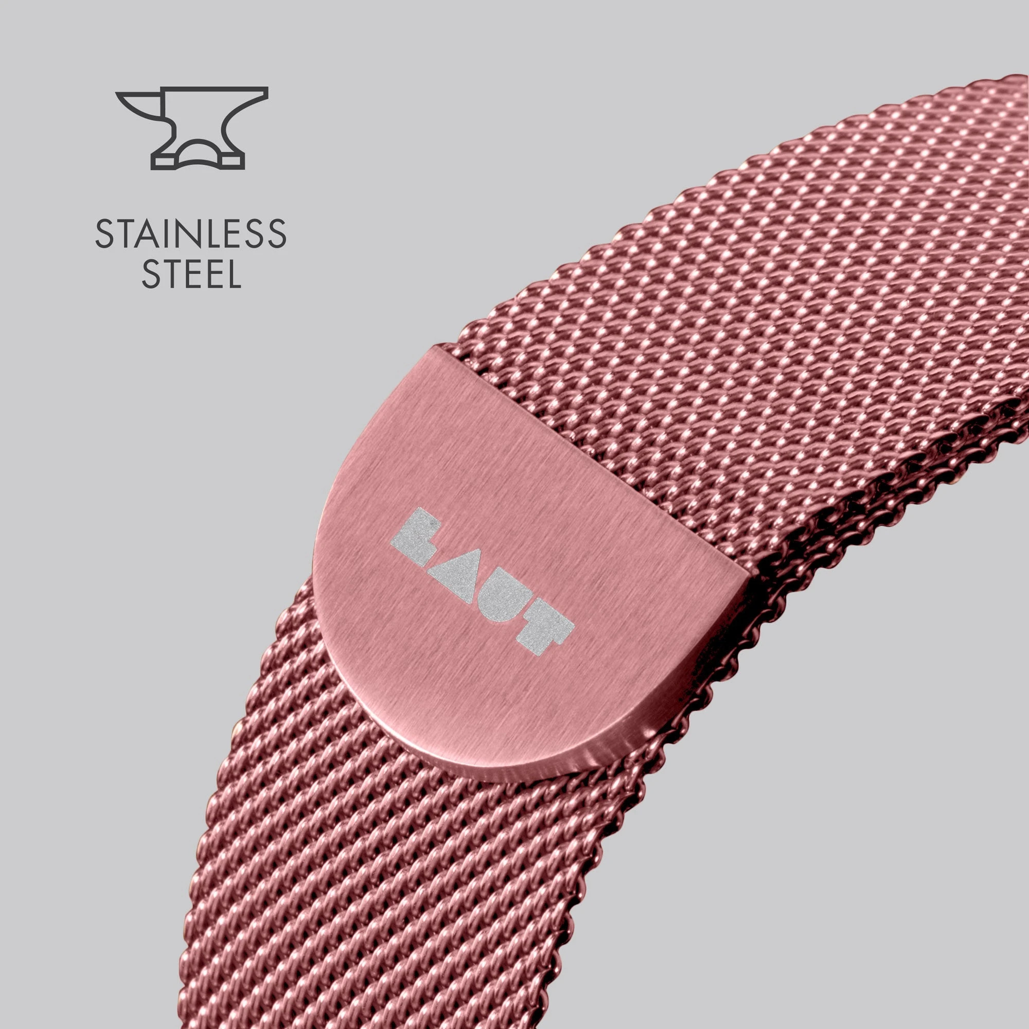„Laut“ plieninė kilpa „Apple Watch 38/40/41mm“, sidabrinis aprašymas - Prekės nuotrauka