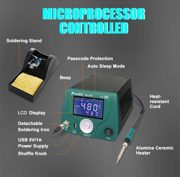Proskit LCD išmani litavimo stotelė 60W, Pro’sKit aprašymas - Prekės nuotrauka