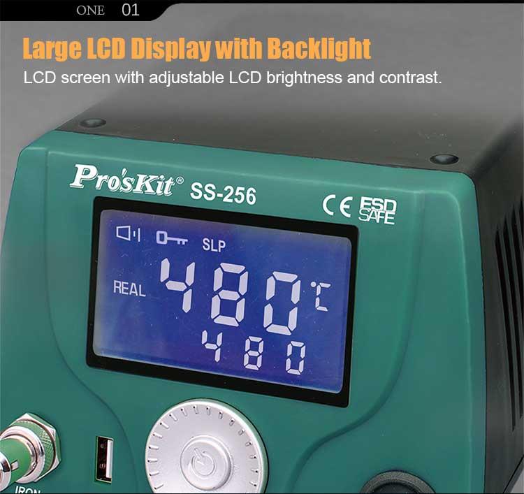 Proskit LCD išmani litavimo stotelė 60W, Pro’sKit aprašymas - Prekės nuotrauka