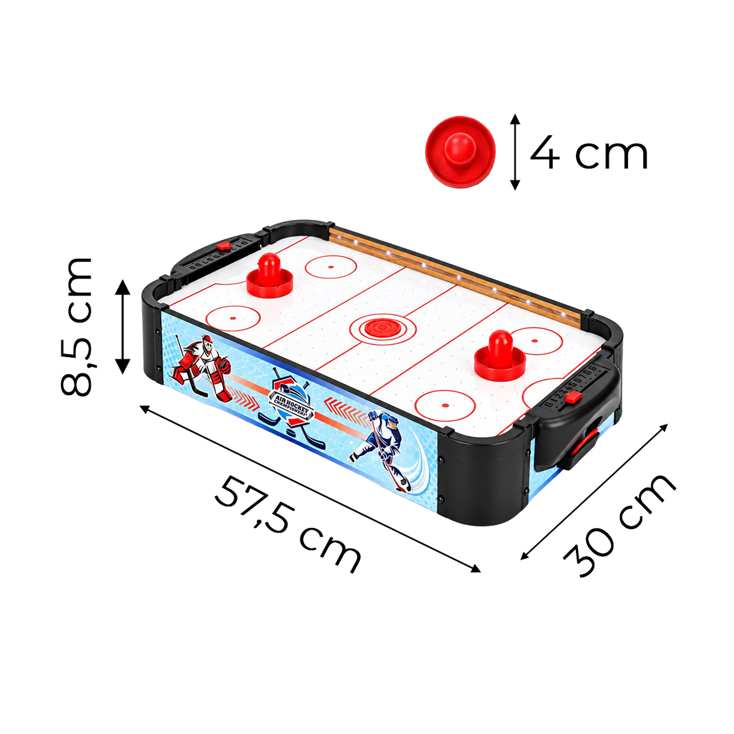 LED air hockey table game for children 58 cm with accessories ECOTOYS aprašymas - Prekės nuotrauka