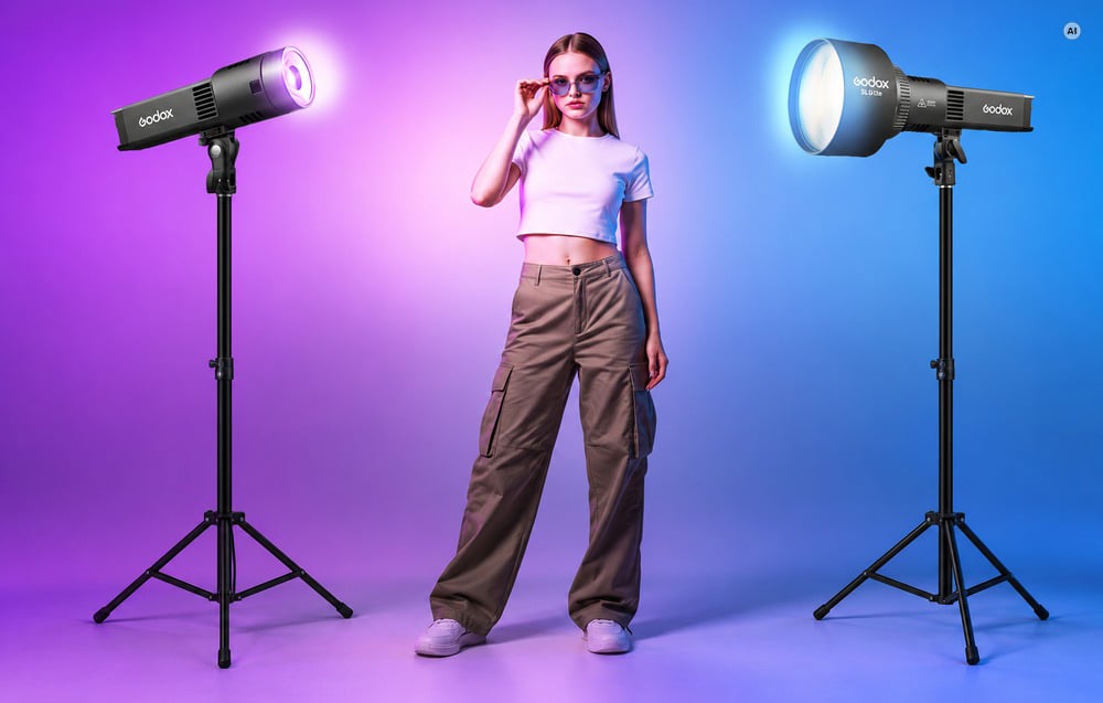 LED fotografavimo šviestuvas GODOX RS100R RGB aprašymas - Prekės nuotrauka