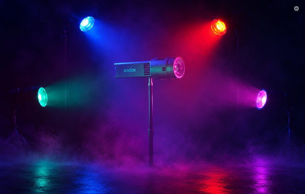 LED fotografavimo šviestuvas GODOX RS100R RGB aprašymas - Prekės nuotrauka