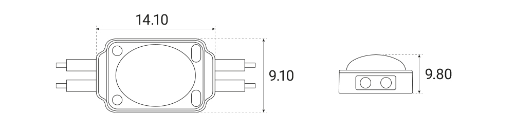 Pakabinamas šviestuvas LED modulis, 12Vdc, 0.24W, AXS-1, 25lm, asimetrinis lešis – 183° x 142°, 3000K, IP67, BERGMEN aprašymas - Prekės nuotrauka
