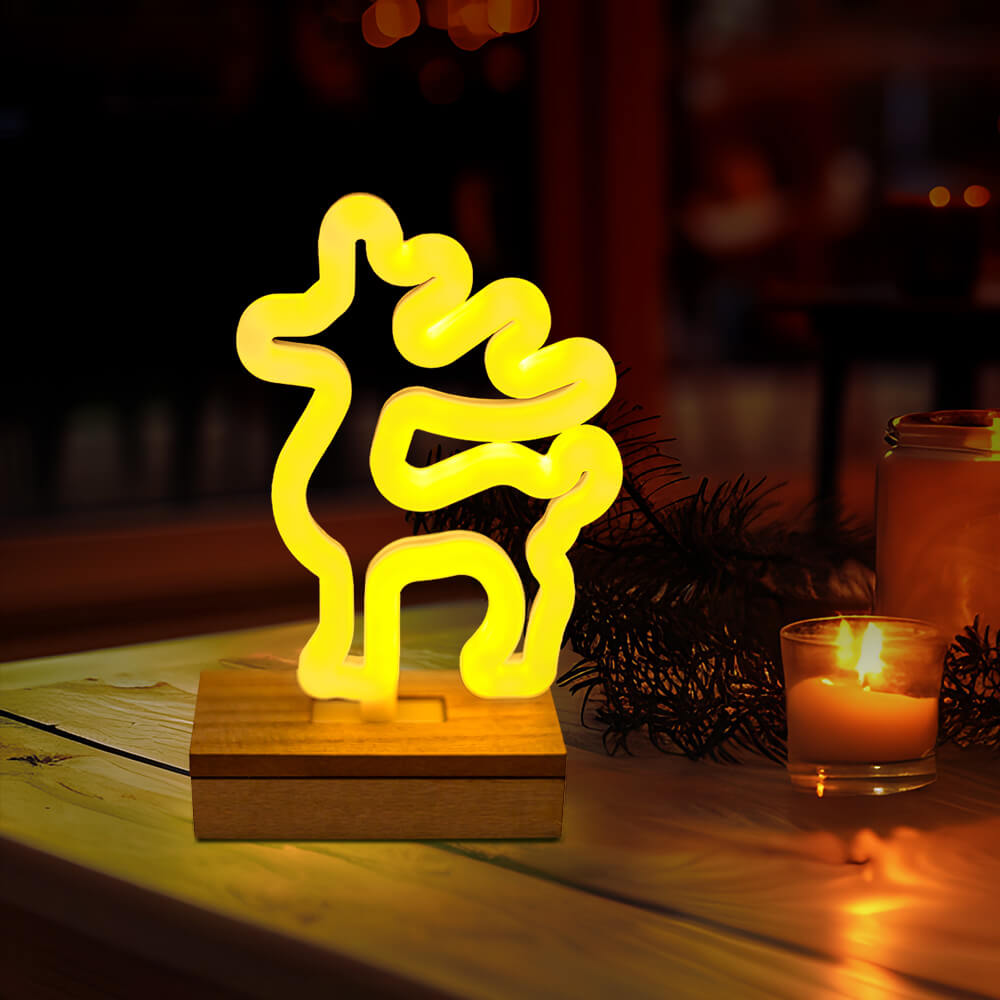 TelForceone Forever LED NEON kalėdinė dekoracija ELNIAS, šiltai balta, 5V USB / 3xAA aprašymas - Prekės nuotrauka