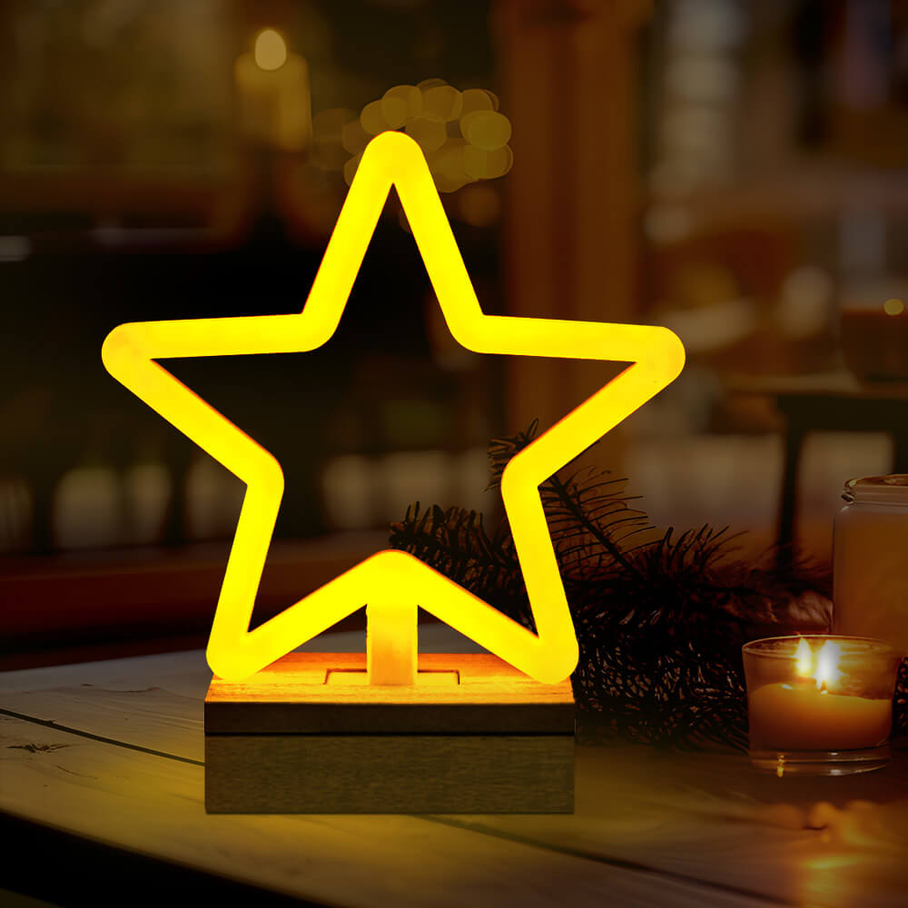 TelForceone Forever LED NEON kalėdinė dekoracija ŽVAIGŽDĖ, šiltai balta, 5V USB / 3xAA aprašymas - Prekės nuotrauka