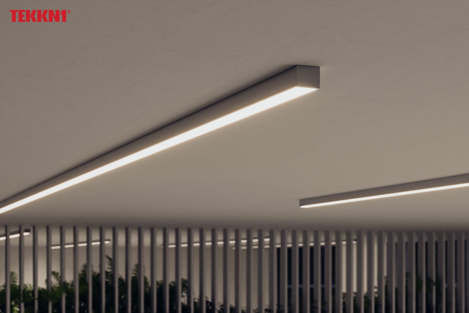 TEKKNI LED profilio komplektas NORS paviršinis/pakabinamas, juodas, anoduotas, matinis dangtelis 2.02 m aprašymas - Prekės nuotrauka