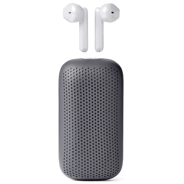 Lexon Speakerbuds belaidės ausinės su Bluetooth Speaker pilkos spalvos LA127G aprašymas - Prekės nuotrauka Lexon Speakerbuds belaidės ausinės su Bluetooth Speaker pilkos spalvos LA127G aprašymas - Prekės nuotrauka