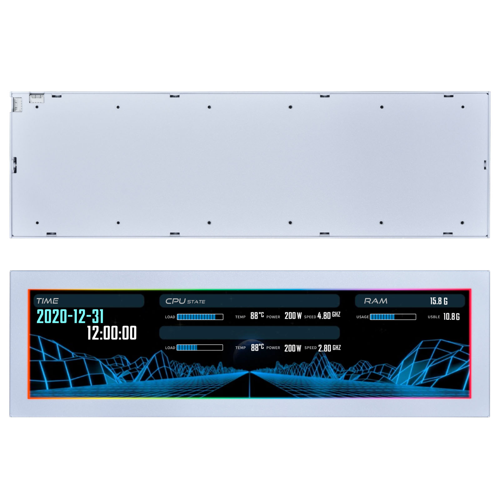 Lian Li 8.8″ Universal Screen – baltas aprašymas - Prekės nuotrauka