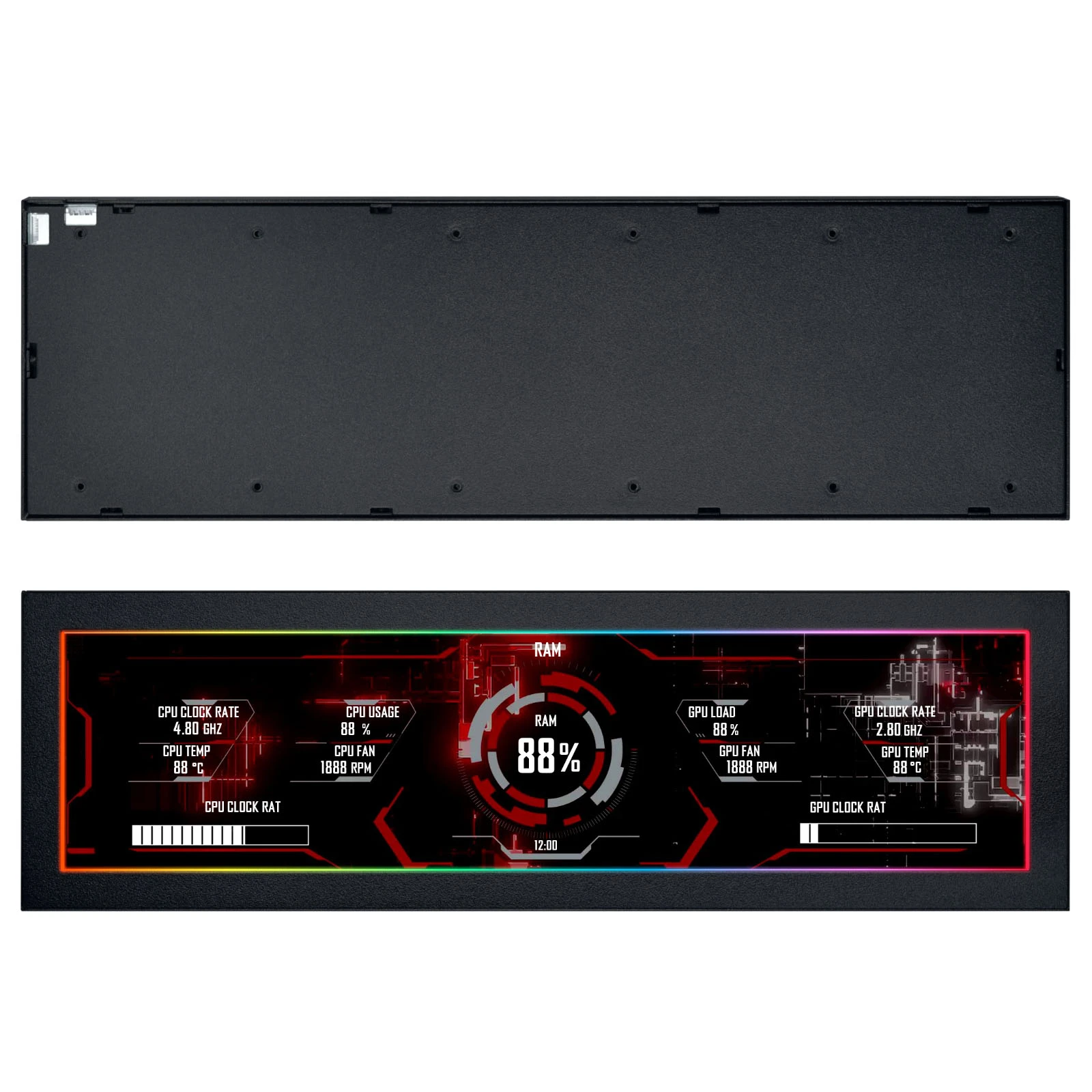 Lian Li 8.8″ Universal Screen – juodas aprašymas - Prekės nuotrauka