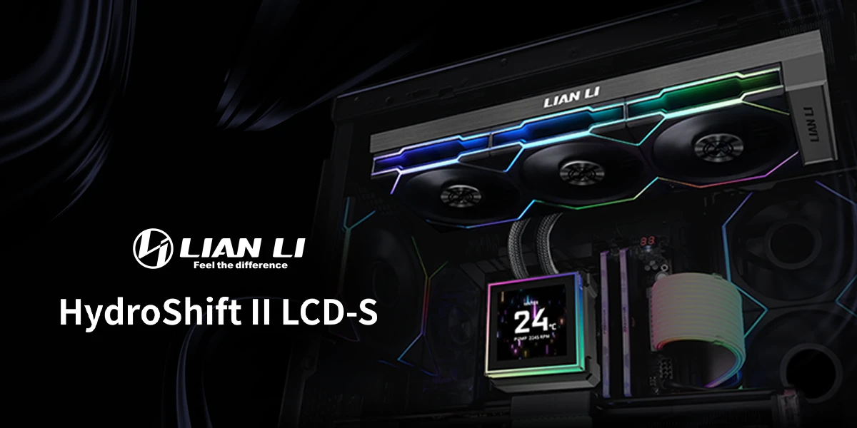 Lian Li HydroShift II LCD-S 360N AiO Vanduo Cooling, RGB, LCD Ekranas - without fans, 360mm, juodas aprašymas - Prekės nuotrauka