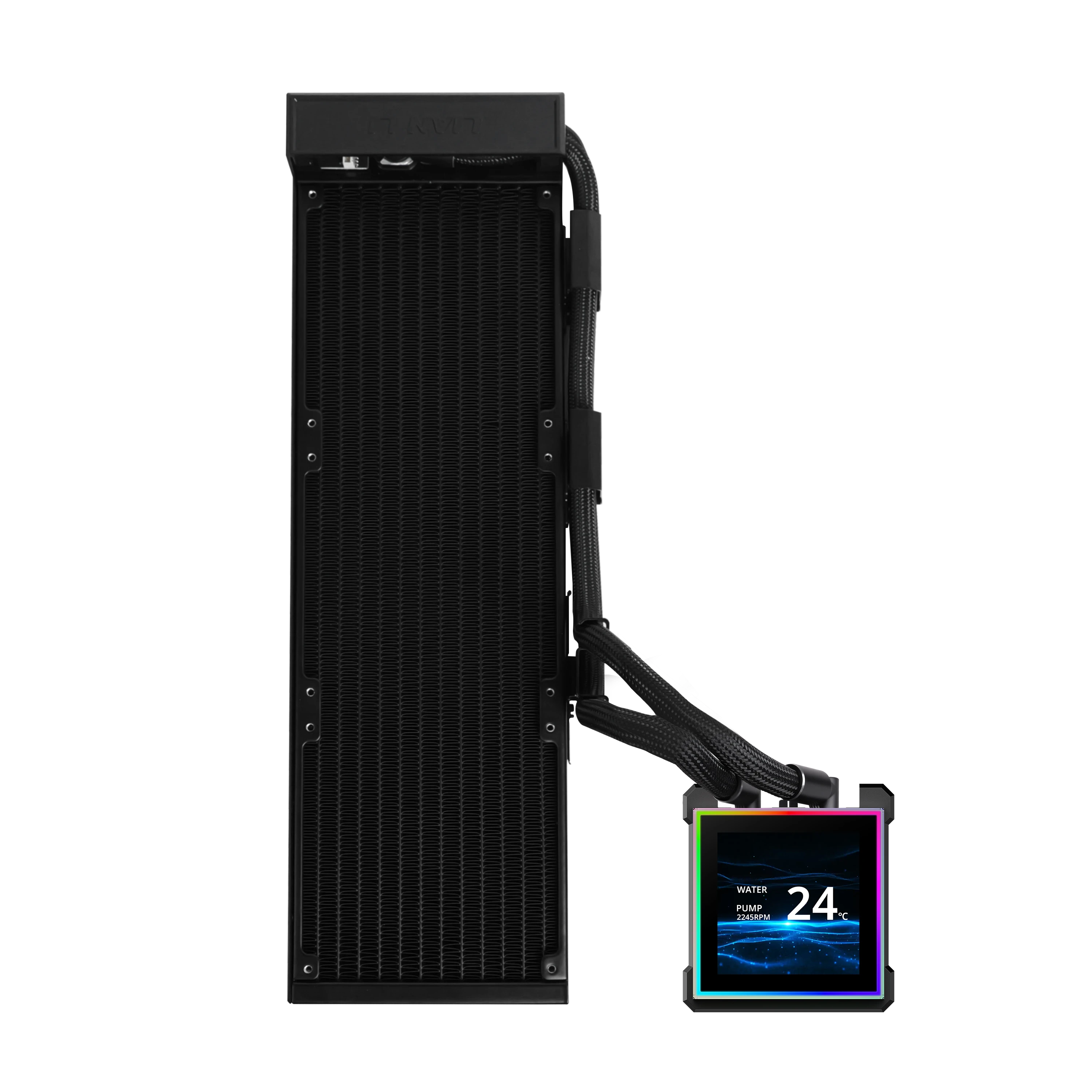 Lian Li HydroShift II LCD-S 360N AiO Vanduo Cooling, RGB, LCD Ekranas – without fans, 360mm, baltas aprašymas - Prekės nuotrauka