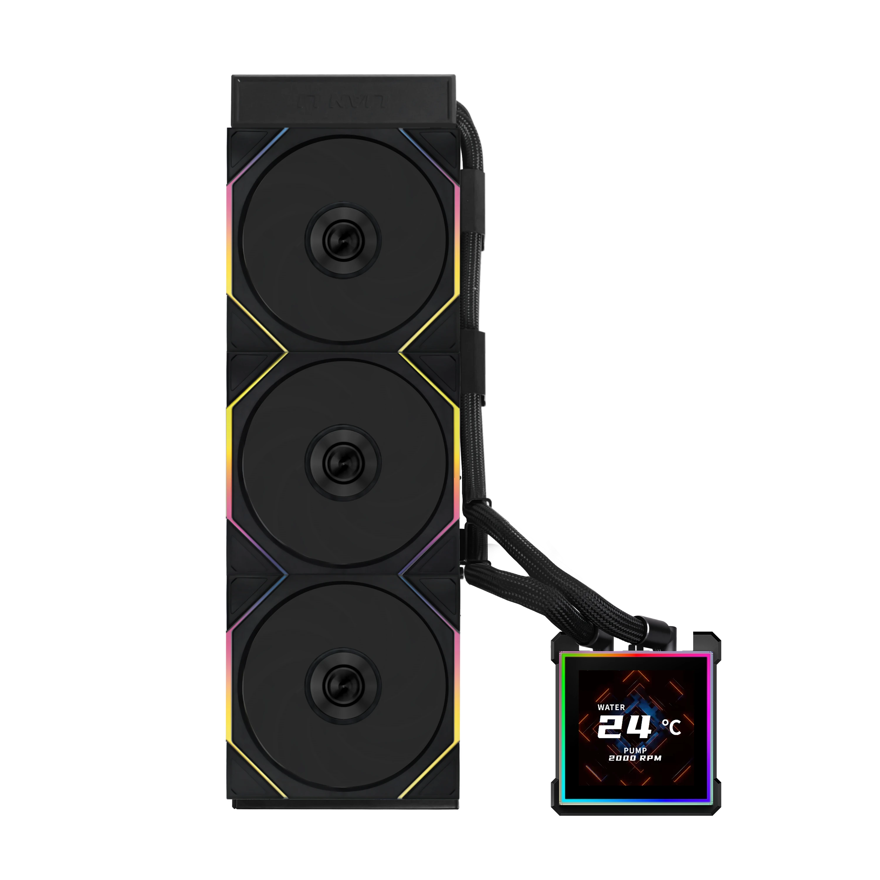 Lian Li HydroShift II LCD-S 360TL AiO Vanduo Cooling, RGB, LCD Ekranas – 360mm, baltas aprašymas - Prekės nuotrauka