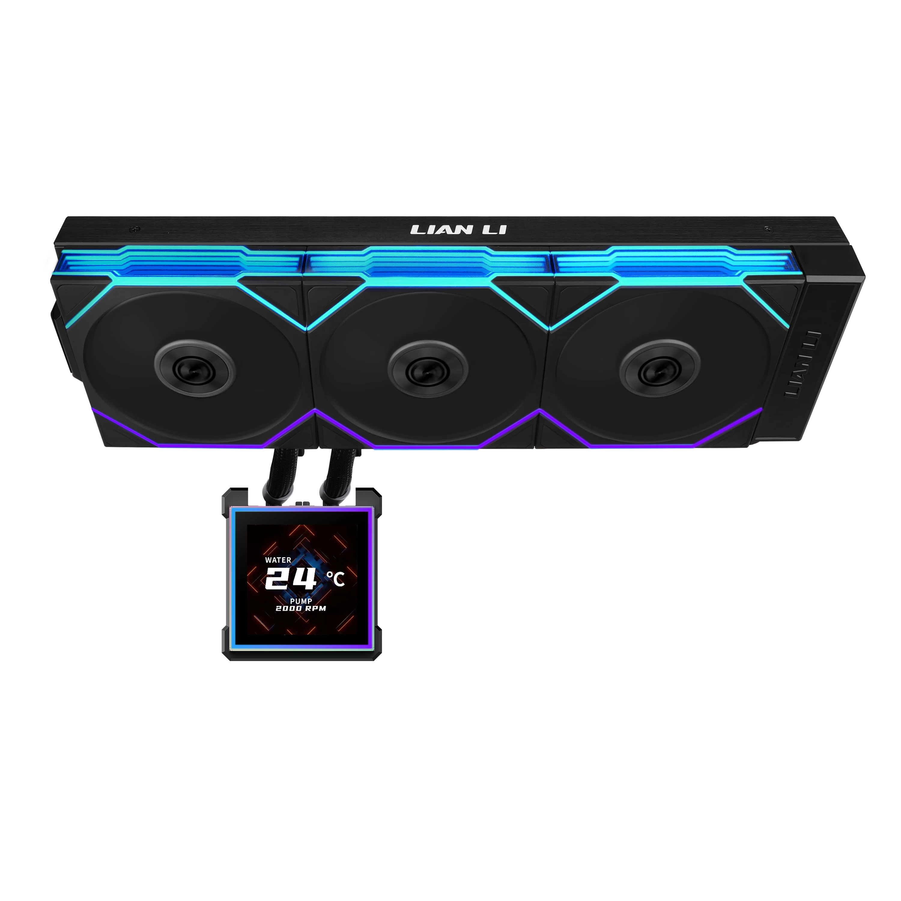 Lian Li HydroShift II LCD-S 360TL AiO Vanduo Cooling, RGB, LCD Ekranas – 360mm, baltas aprašymas - Prekės nuotrauka
