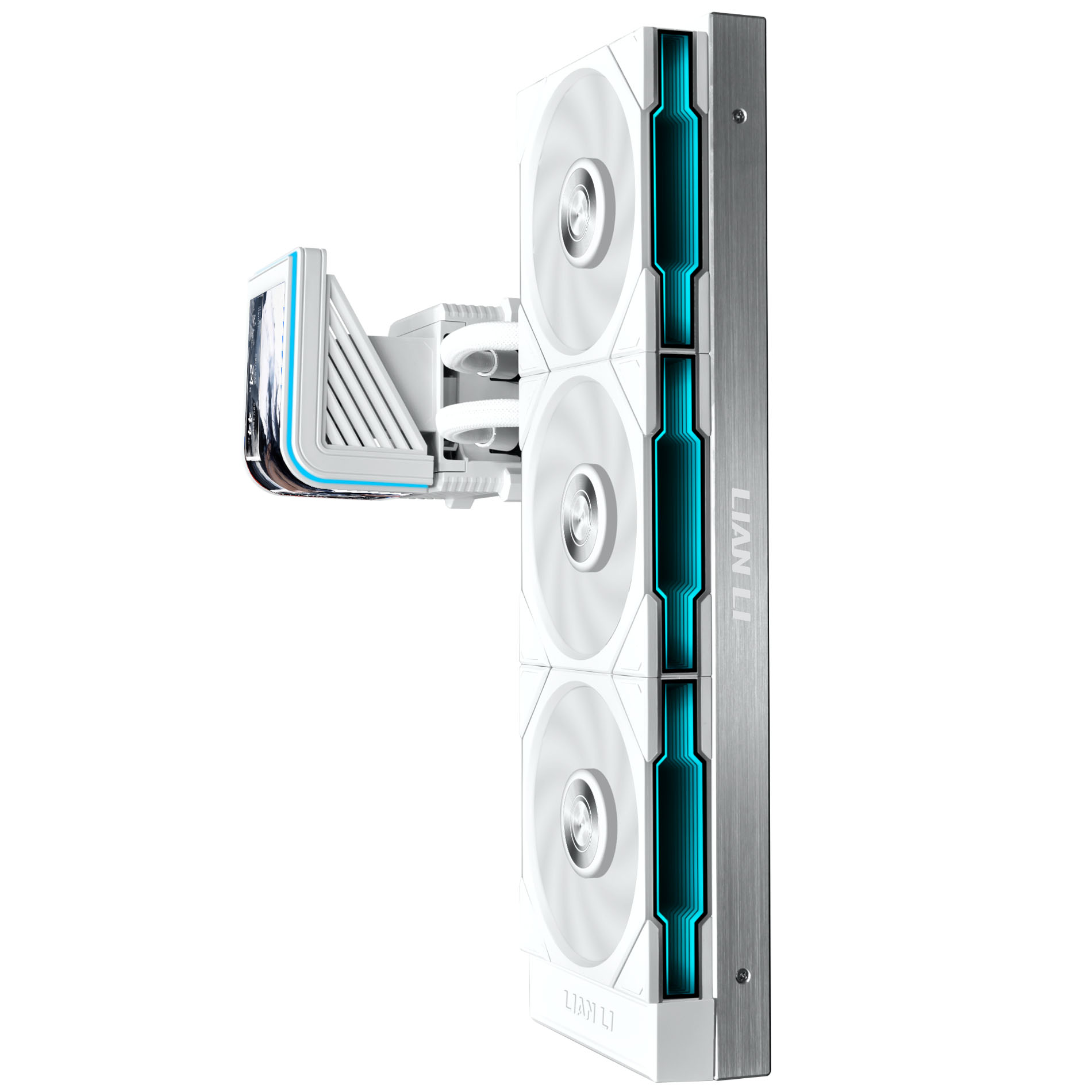 Lian Li HydroShift II OLED Curved 360 UNI FAN TL AiO Vanduo Cooling, 360 mm, OLED Ekranas, TL-FLEX Fans – Baltas aprašymas - Prekės nuotrauka