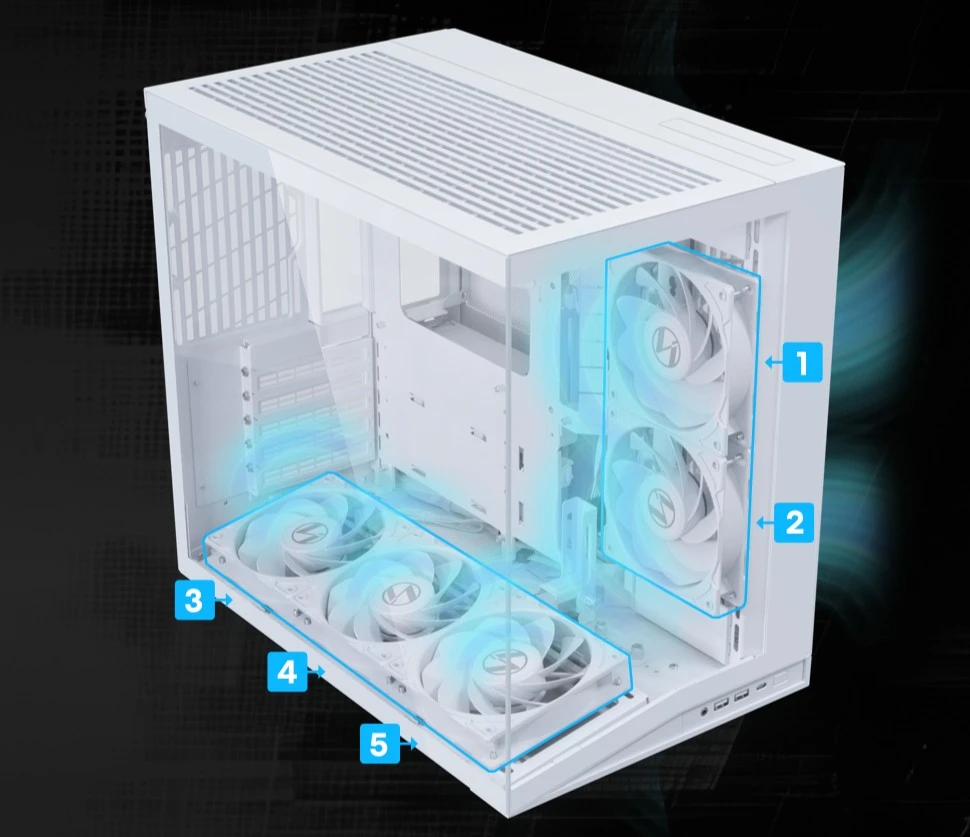 Lian Li O11 Dynamic Mini V2 Flow PC-kompiuterio korpusas, Mini-kompiuterio korpusas, ATX, Tempered Glass – inklusive 5x 120-mm-Lüfter, baltos spalvos aprašymas - Prekės nuotrauka Lian Li O11 Dynamic Mini V2 Flow PC-kompiuterio korpusas, Mini-kompiuterio korpusas, ATX, Tempered Glass – inklusive 5x 120-mm-Lüfter, baltos spalvos aprašymas - Prekės nuotrauka