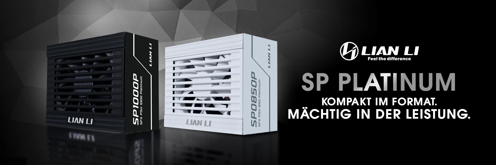 Lian Li SP Series Platinum 80 PLUS Platinum Power Supply, SFX, fully modular, PCIe 5.1, ATX 3.1 – 850 Watts, juodas aprašymas - Prekės nuotrauka