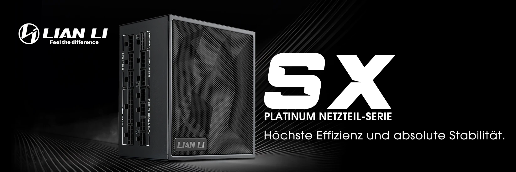 Lian Li SX Series 80 PLUS Platinum power supply, fully modular, PCIe 5.1, ATX 3.1 – 1,200 watts, baltas aprašymas - Prekės nuotrauka