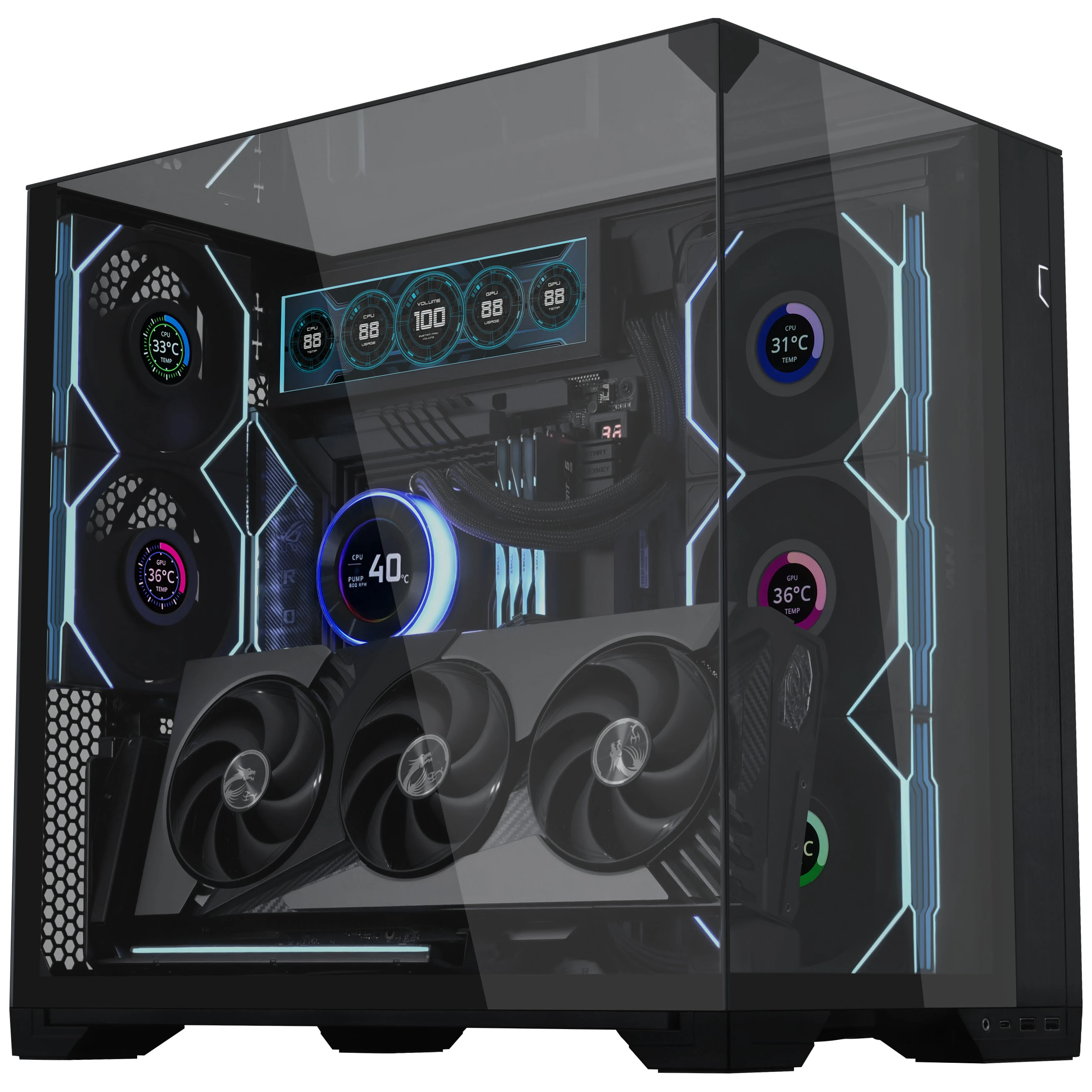 Lian Li Vertical GPU Mounting Kit VG4-5-V4 with PCIe 5.0 Riser Cable – Juodas aprašymas - Prekės nuotrauka