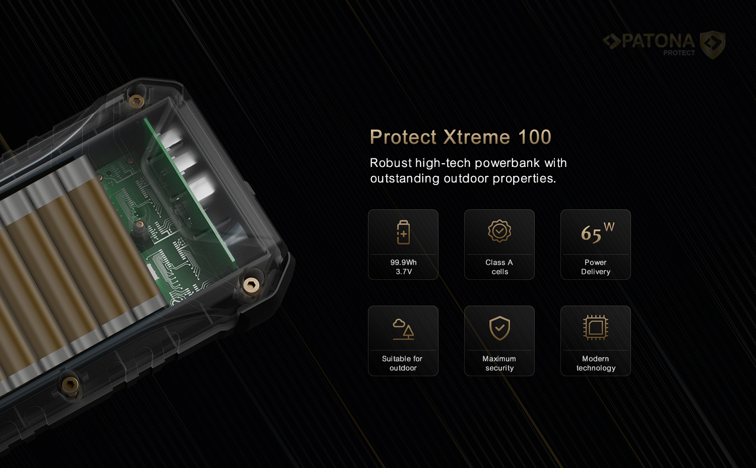 Patona Protect Extreme 100 27000 mAh PD65W aprašymas - Prekės nuotrauka